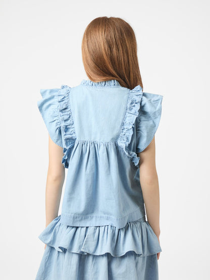 JAYLA DENIM TOP NEO NOIR
