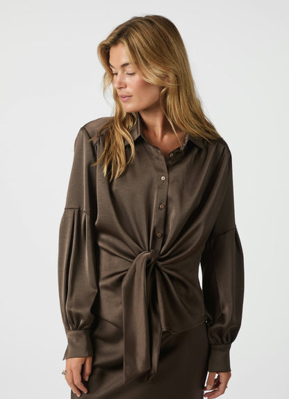NAJA SATIN BLUSE NEO NOIR