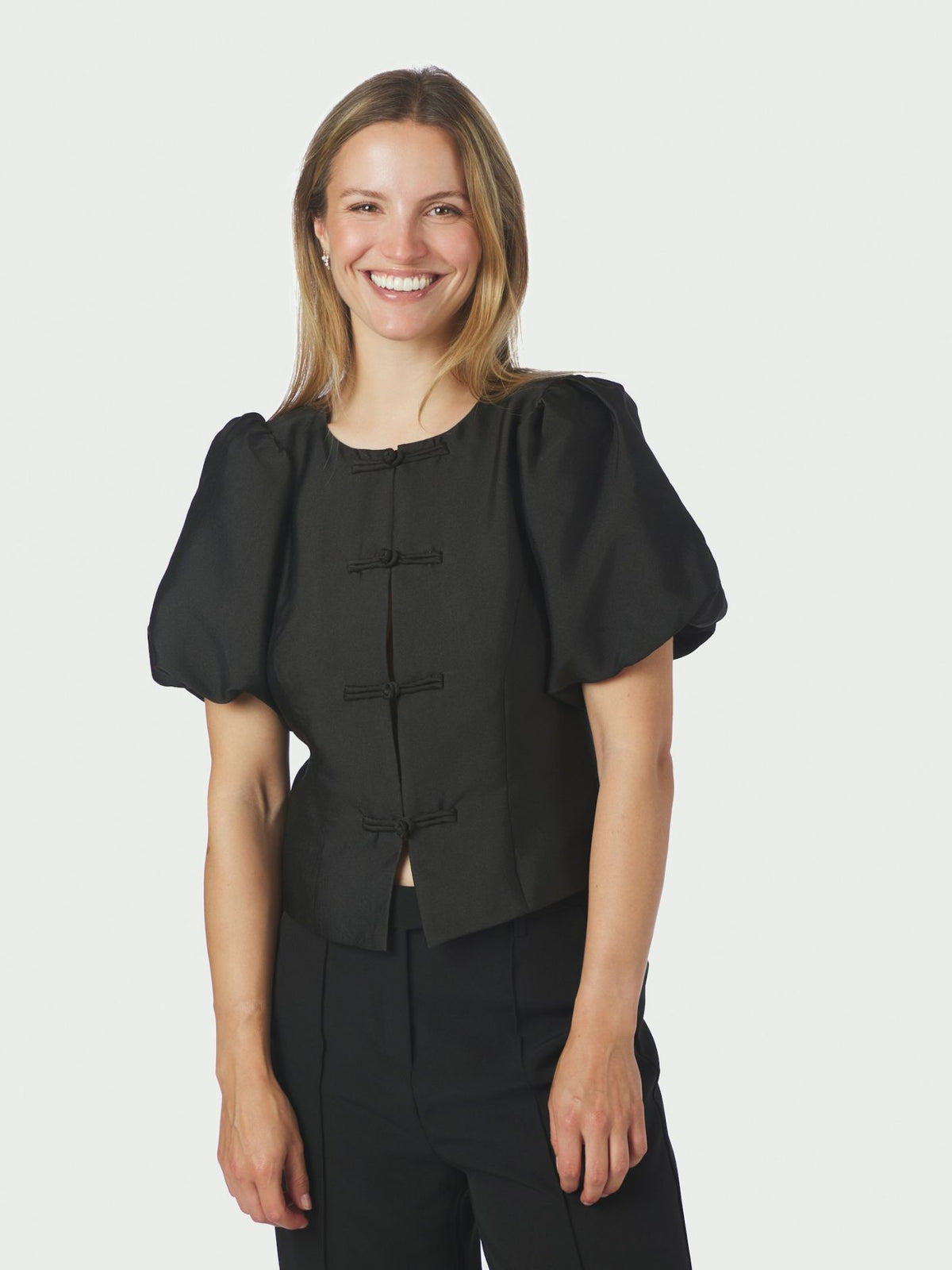 ANELA MANDARIN DULL SATIN BLUSE NN (263)