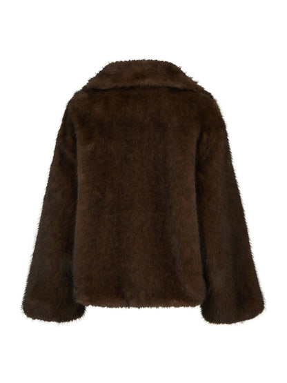 STEPHANIE FAUX FUR JAKKE NEO NOIR
