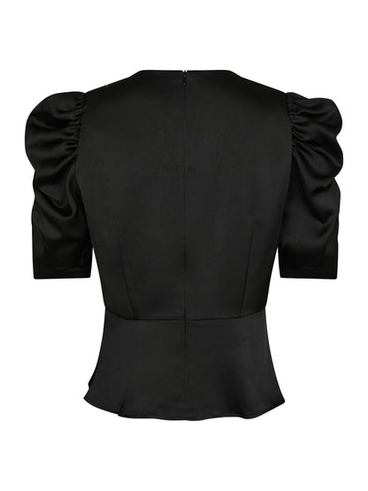 BENUA HEAVY SATEEN BLUSE SORT NN