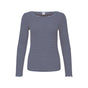 CELLA L/Æ T-SHIRT BLÅ/BRUN ICHI
