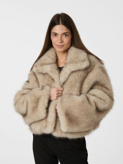 STEFF FAUX FUR JAKKE NEO NOIR