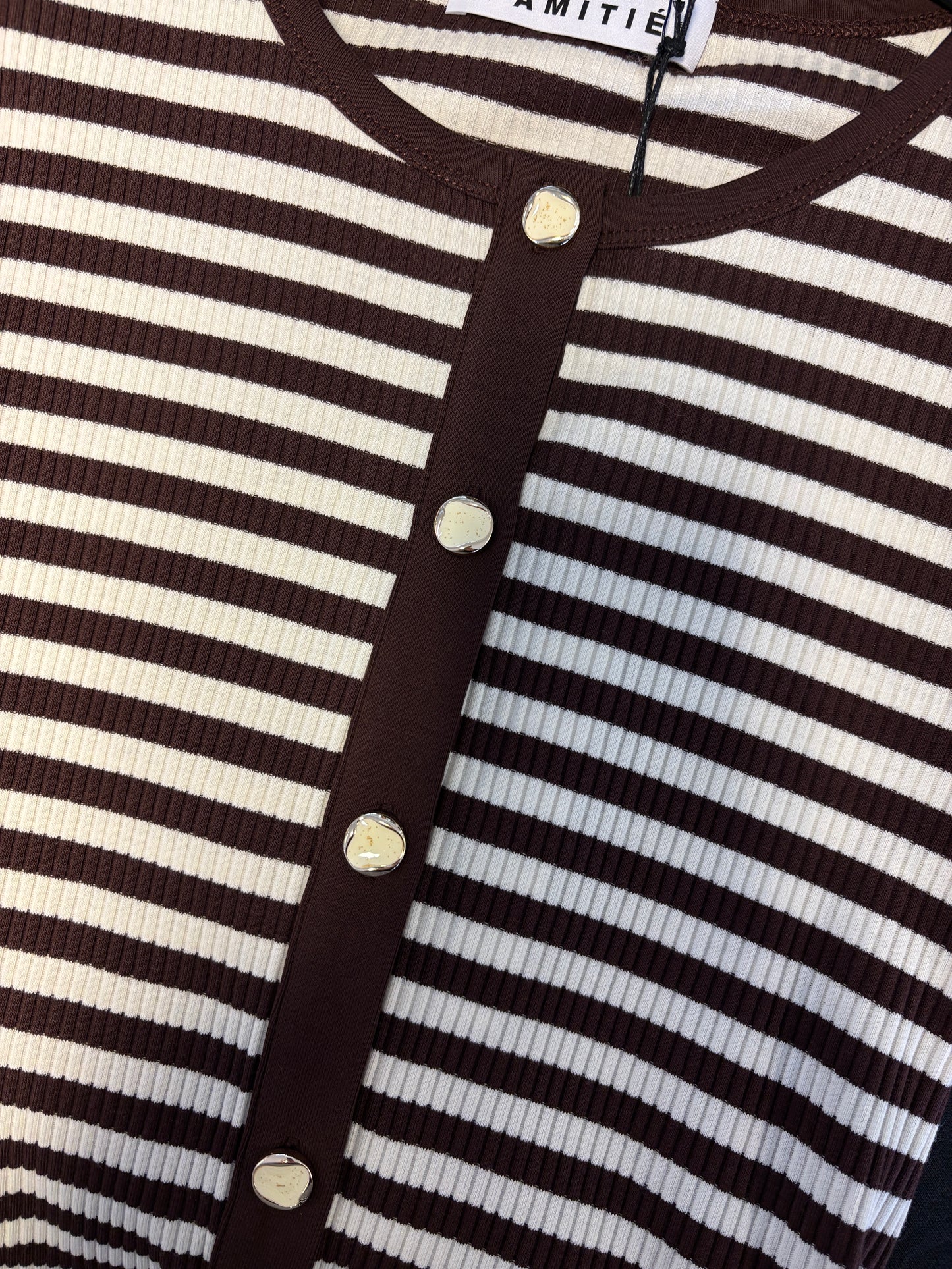 Rib Striped Cardigan