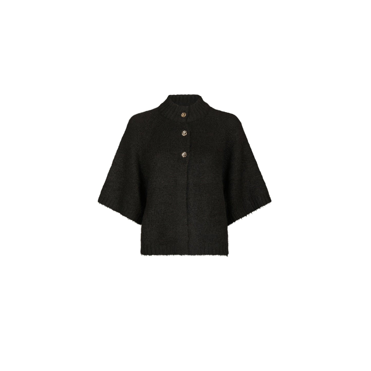 BENUTA FLUFFY KNIT CARDIGAN NEO NOIR