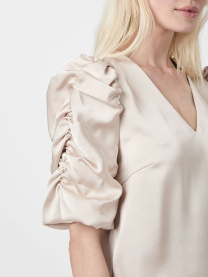 ELBA HEAVY SATIN BLUSE NEO NOIR