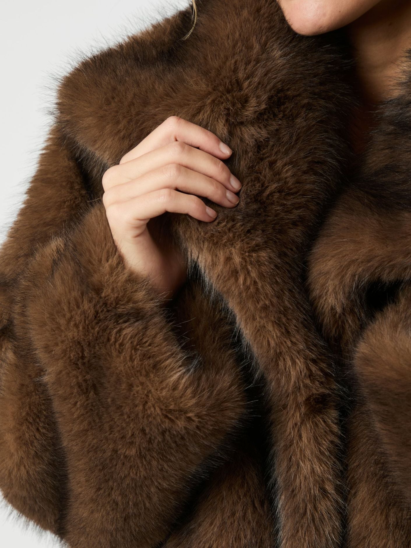 STEPHANIE FAUX FUR JAKKE NEO NOIR