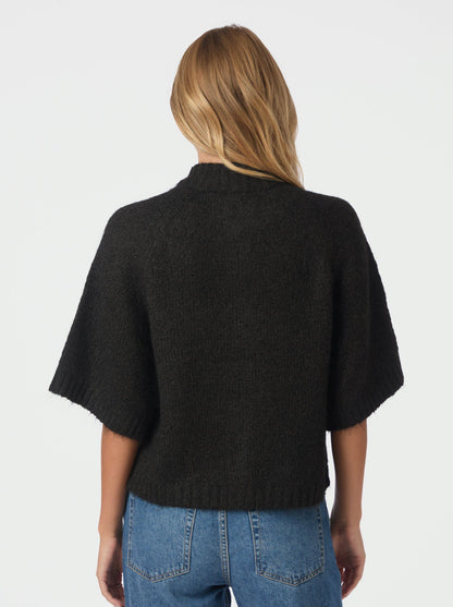 BENUTA FLUFFY KNIT CARDIGAN NEO NOIR