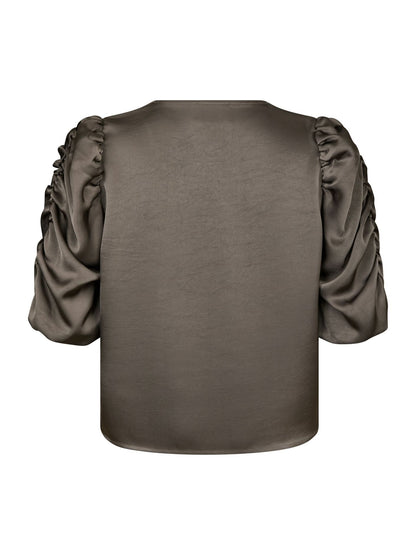 ELBA HEAVY SATIN BLUSE NEO NOIR