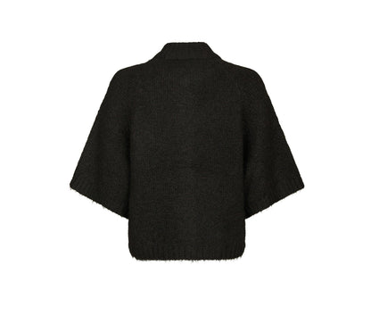 BENUTA FLUFFY KNIT CARDIGAN NEO NOIR