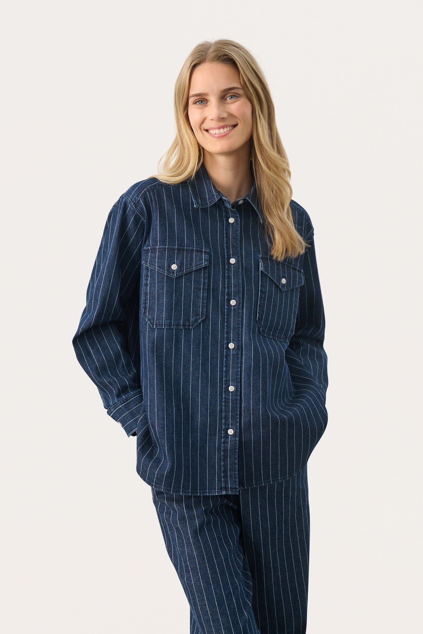 Collette Stribet Denim Skjorte
