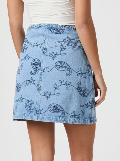 Gabani Embroidery Denim Nederdel