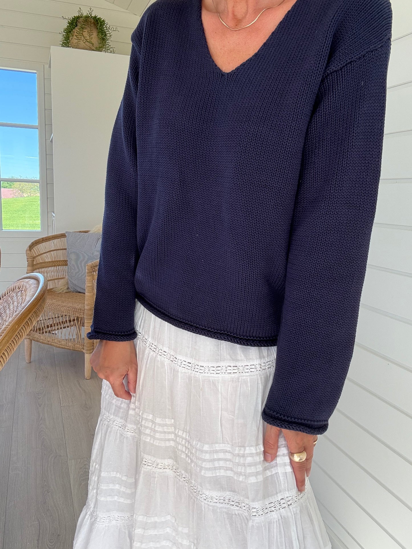 Bine LS V-Neck Strik