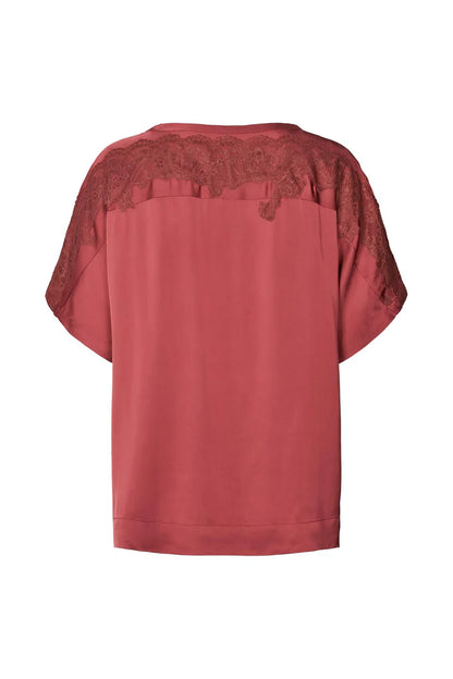 SERENA SOLID LACEY BLUSE RS