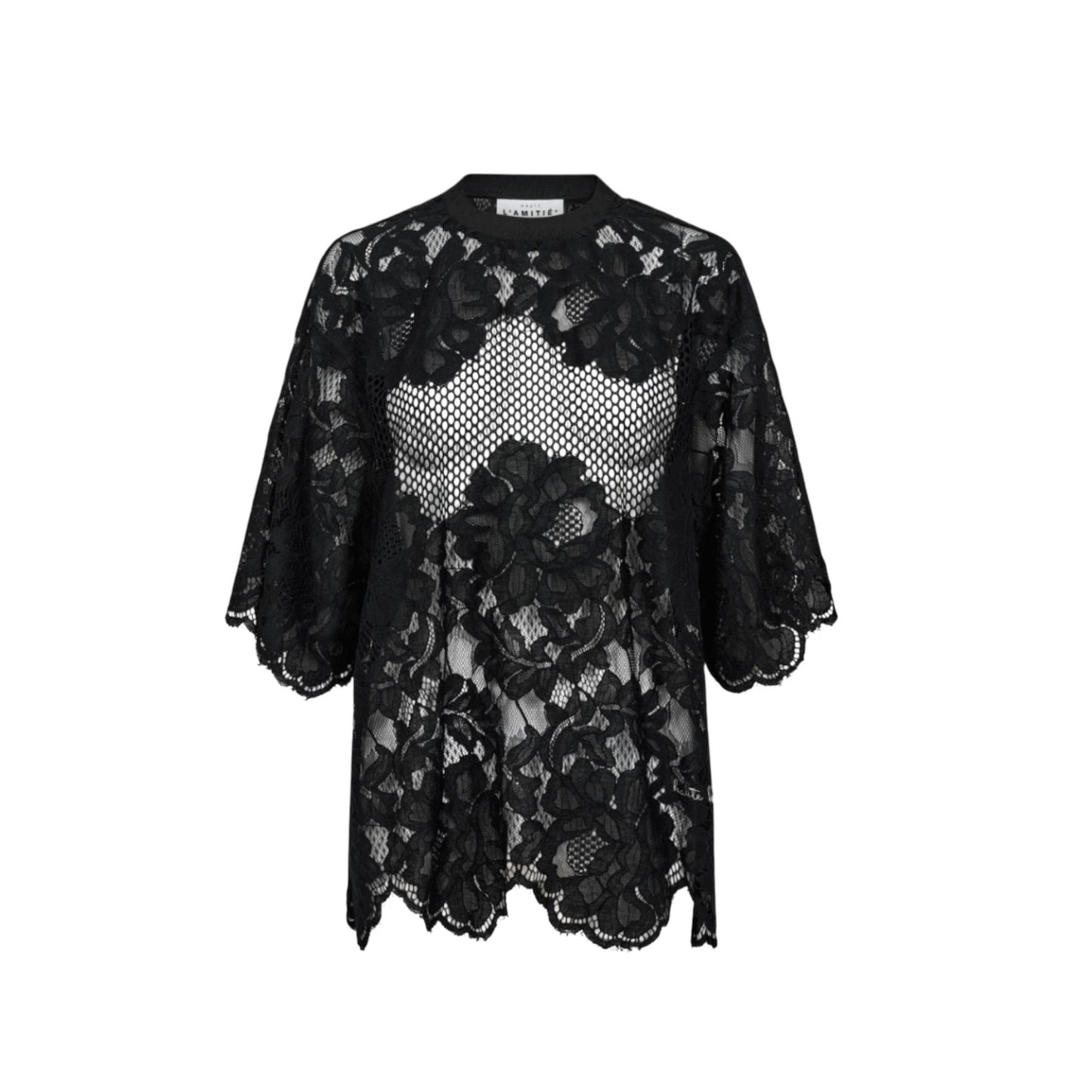 CURVEY LACE HEM T-SHIRT HL