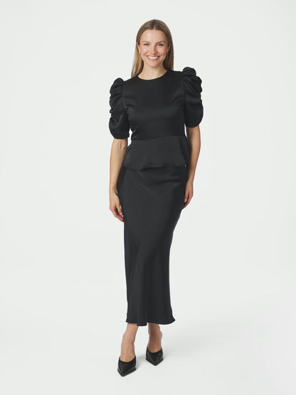 BENUA HEAVY SATEEN BLUSE SORT NN