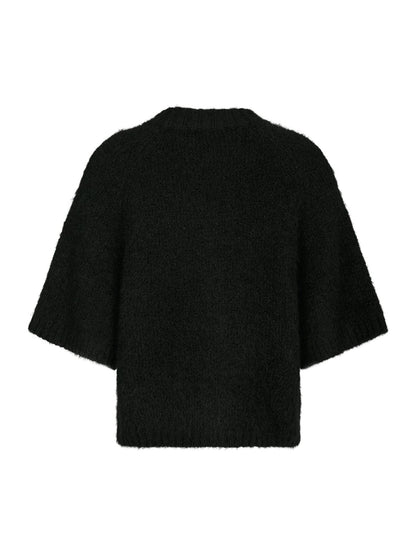 BENUTA FLUFFY KNIT CARDIGAN NEO NOIR