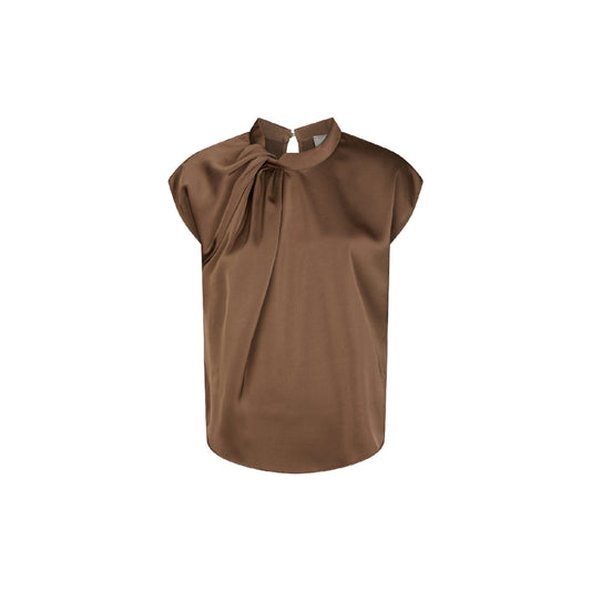 FLEUR DRAPY SATIN BLUSE NEO NOIR