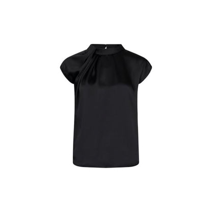 FLEUR DRAPY SATIN BLUSE NEO NOIR