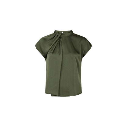 FLEUR DRAPY SATIN BLUSE NEO NOIR