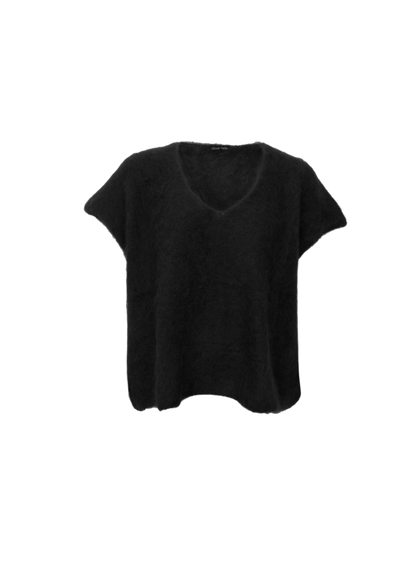BJOERK KNITTED V-NECK VEST BLACK COLOUR