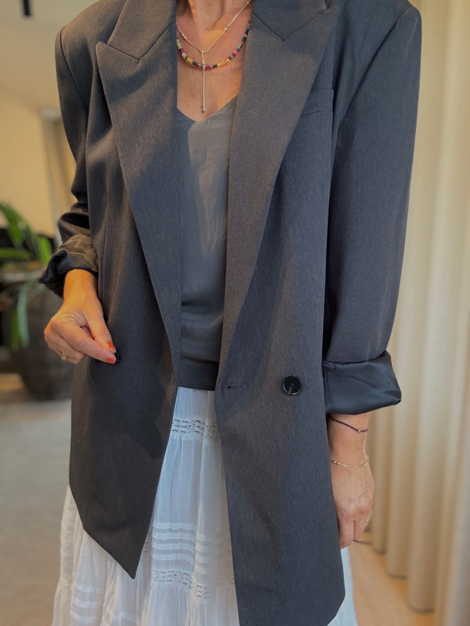 AMY OVERSIZE TRIANGLE BLAZER HL - LifeStyle Hedensted
