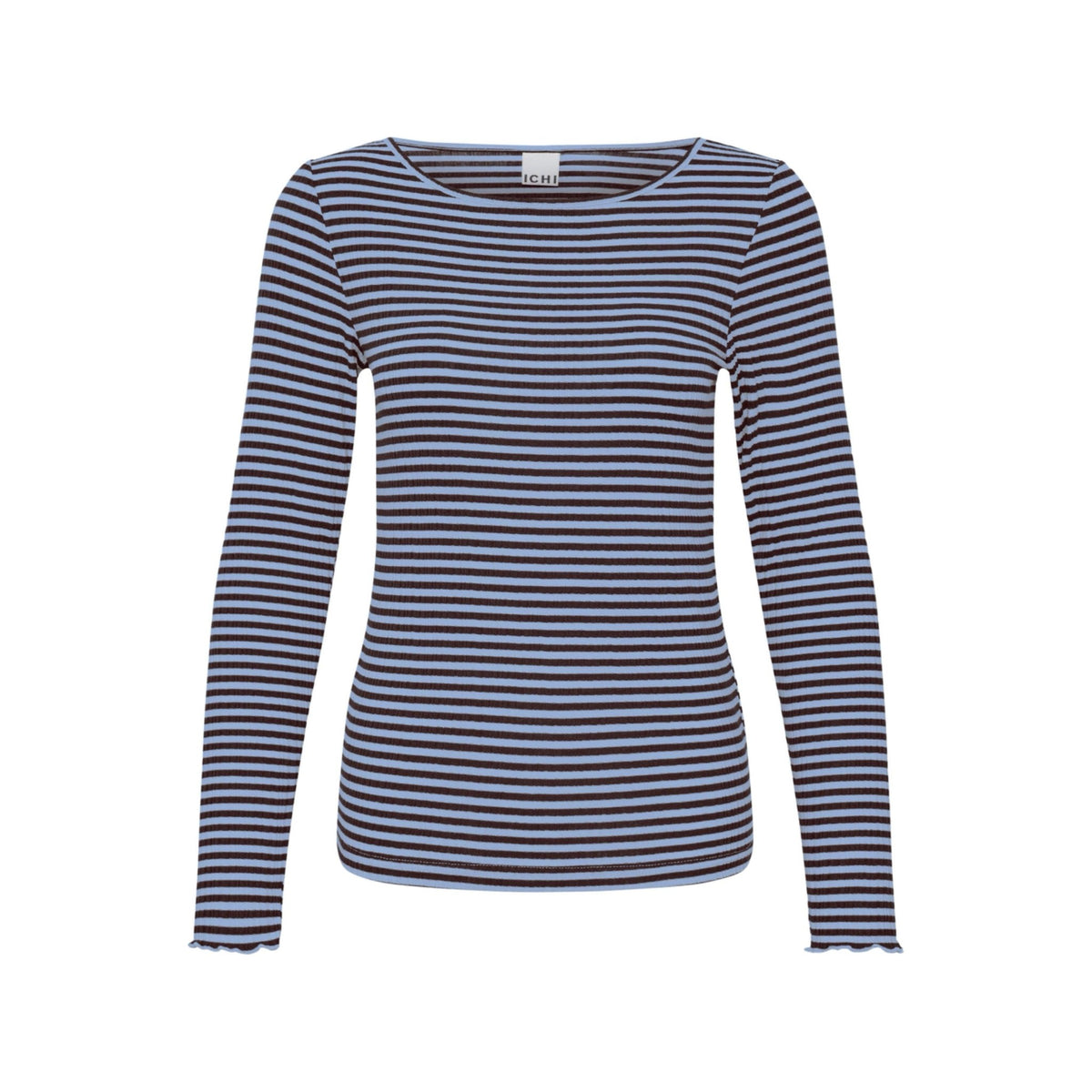 CELLA L/Æ T-SHIRT BLÅ/BRUN ICHI - LifeStyle Hedensted
