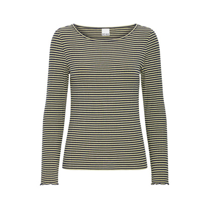 CELLA L/Æ T-SHIRT GRØN/BLÅ ICHI (160) - LifeStyle Hedensted