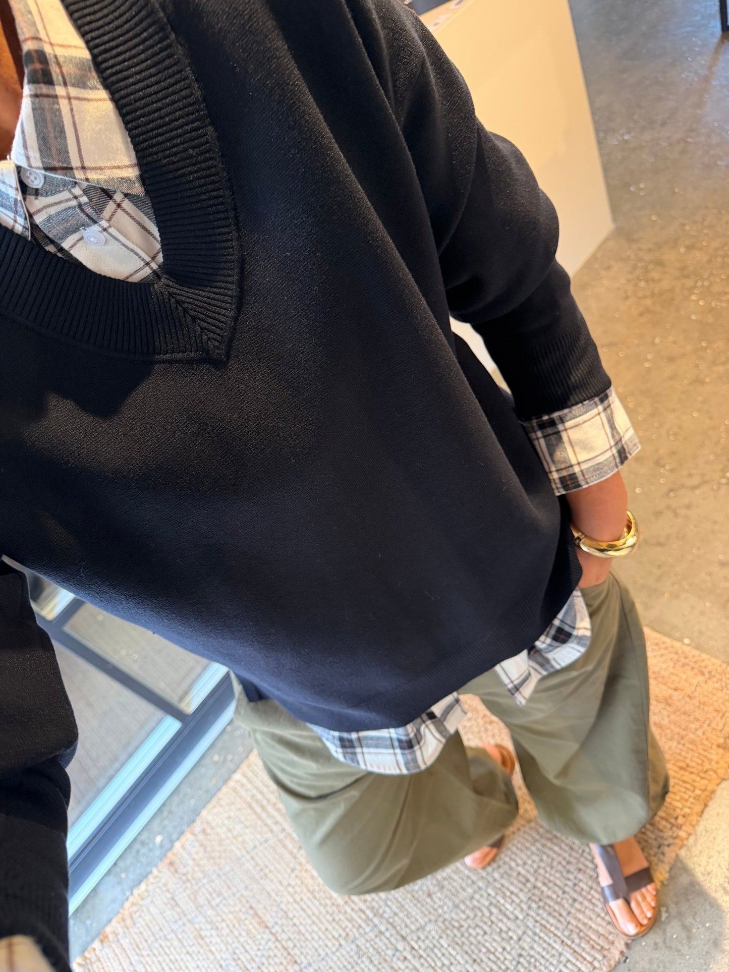 CHANTALLY STRIK PULLOVER SORT PT (325) - LifeStyle Hedensted