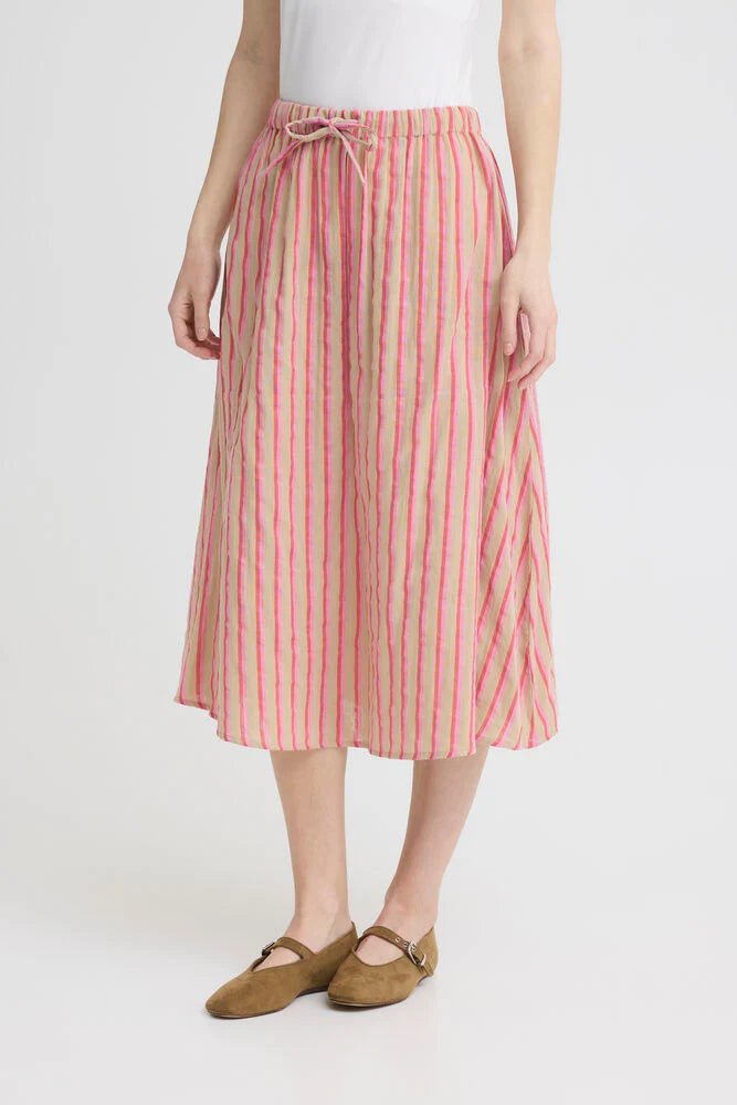 FOXA MIDI SKIRT STRIBE ICHI - LifeStyle Hedensted