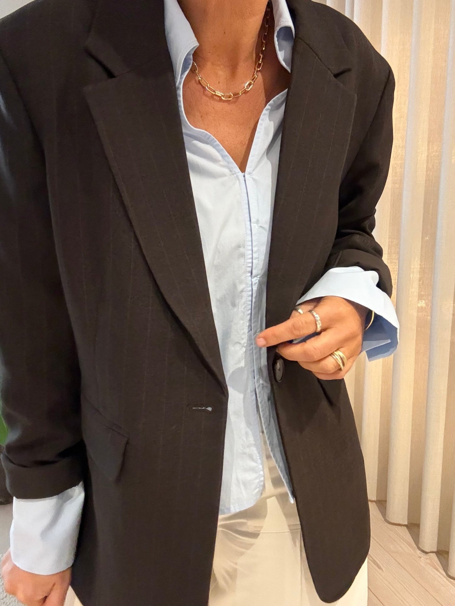 GABY PINSTRIPE BLAZER - LifeStyle Hedensted