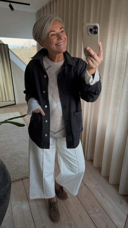 INGA CHECK FLUFF KNIT BLOUSE NN - LifeStyle Hedensted