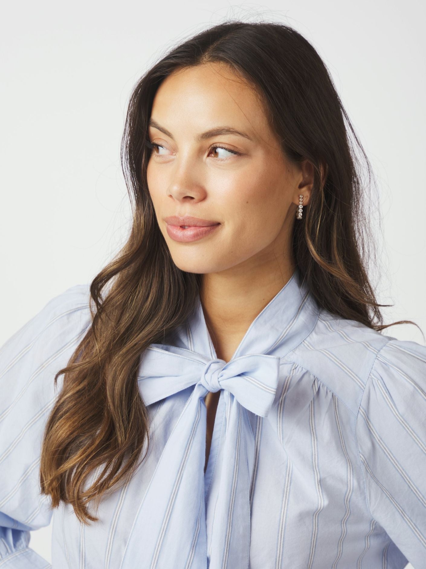 JAZ BOW STRIBET BLOUSE NN - LifeStyle Hedensted
