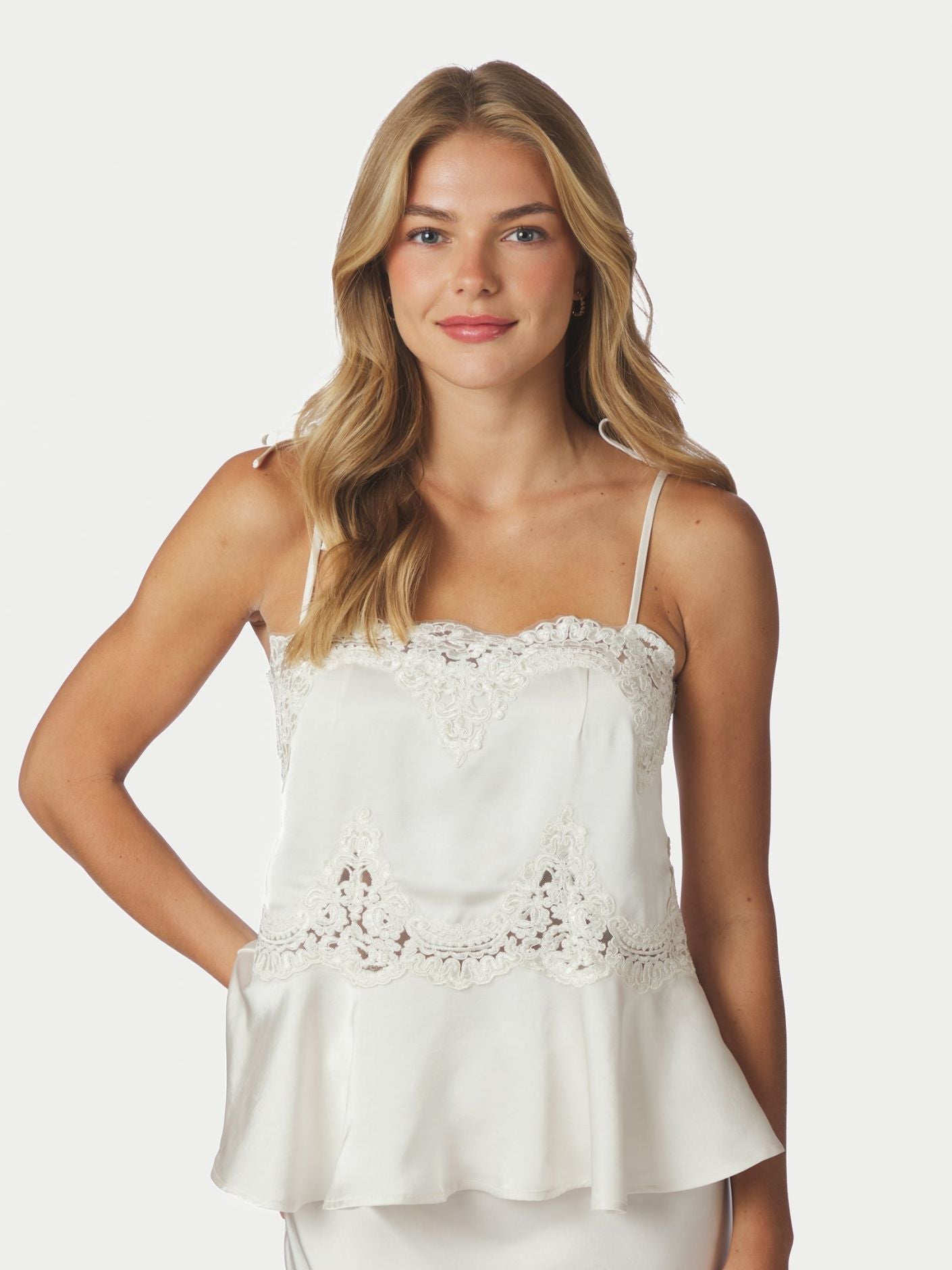 KAELA HEAVY SATEEN LACE TOP NN - LifeStyle Hedensted