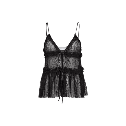 LACE TIE TOP HL - LifeStyle Hedensted