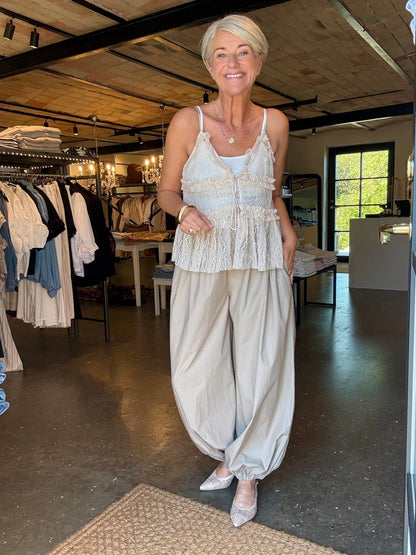 LACE TIE TOP HL - LifeStyle Hedensted