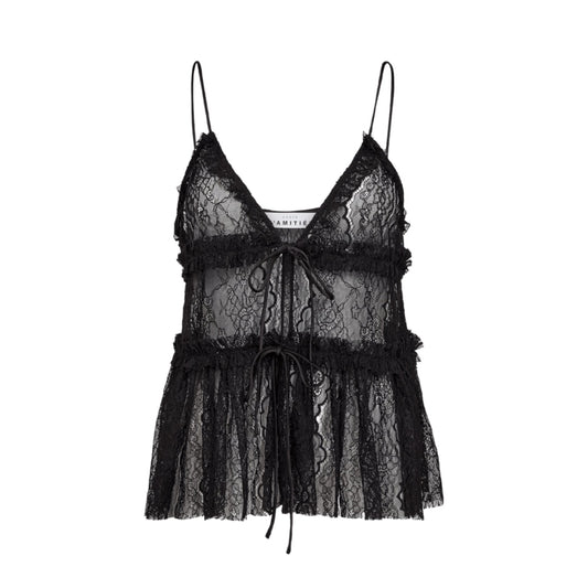 LACE TIE TOP HL - LifeStyle Hedensted