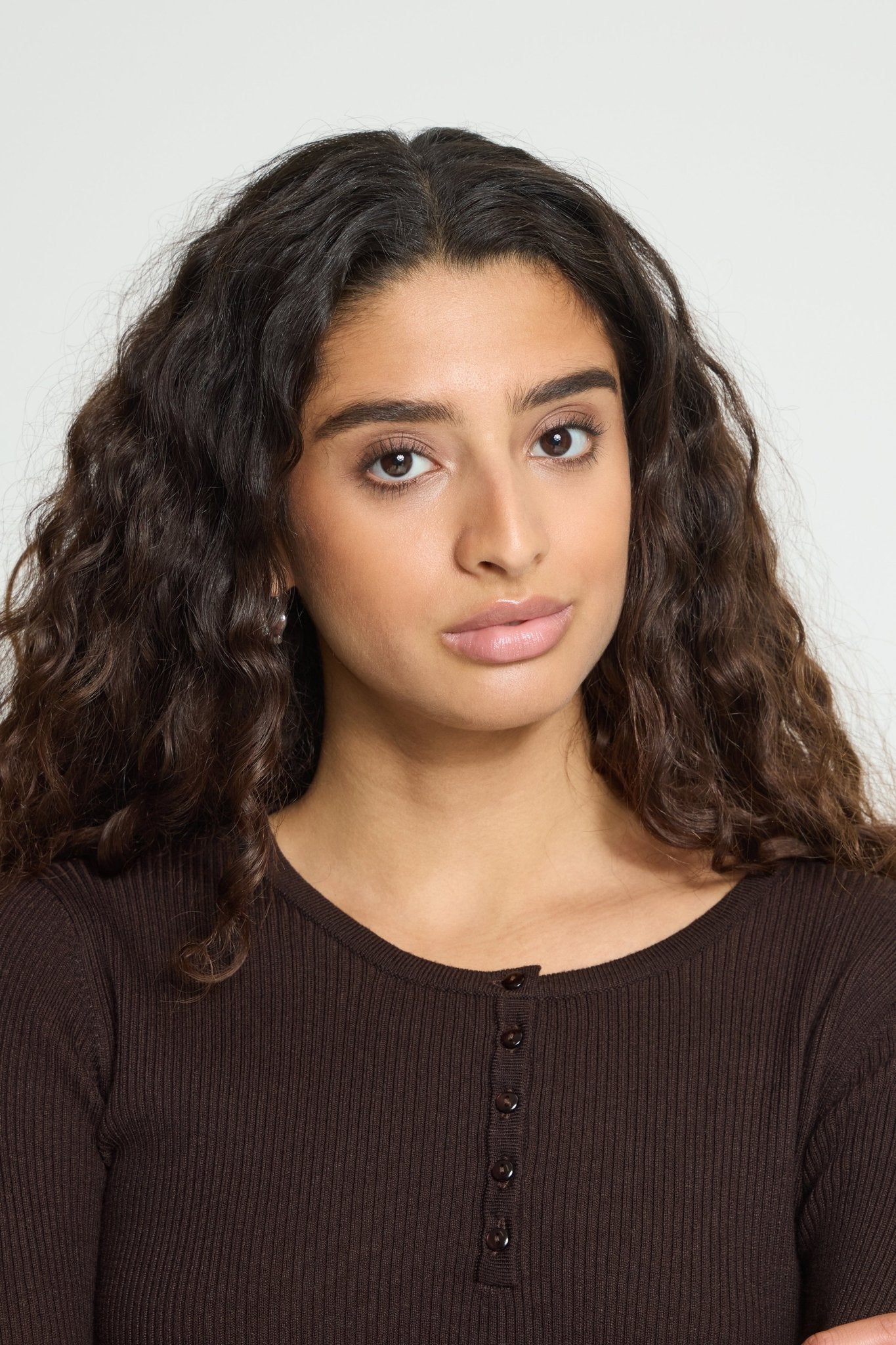 LULS RIB O-NECK LS BRUN ICHI (150) - LifeStyle Hedensted