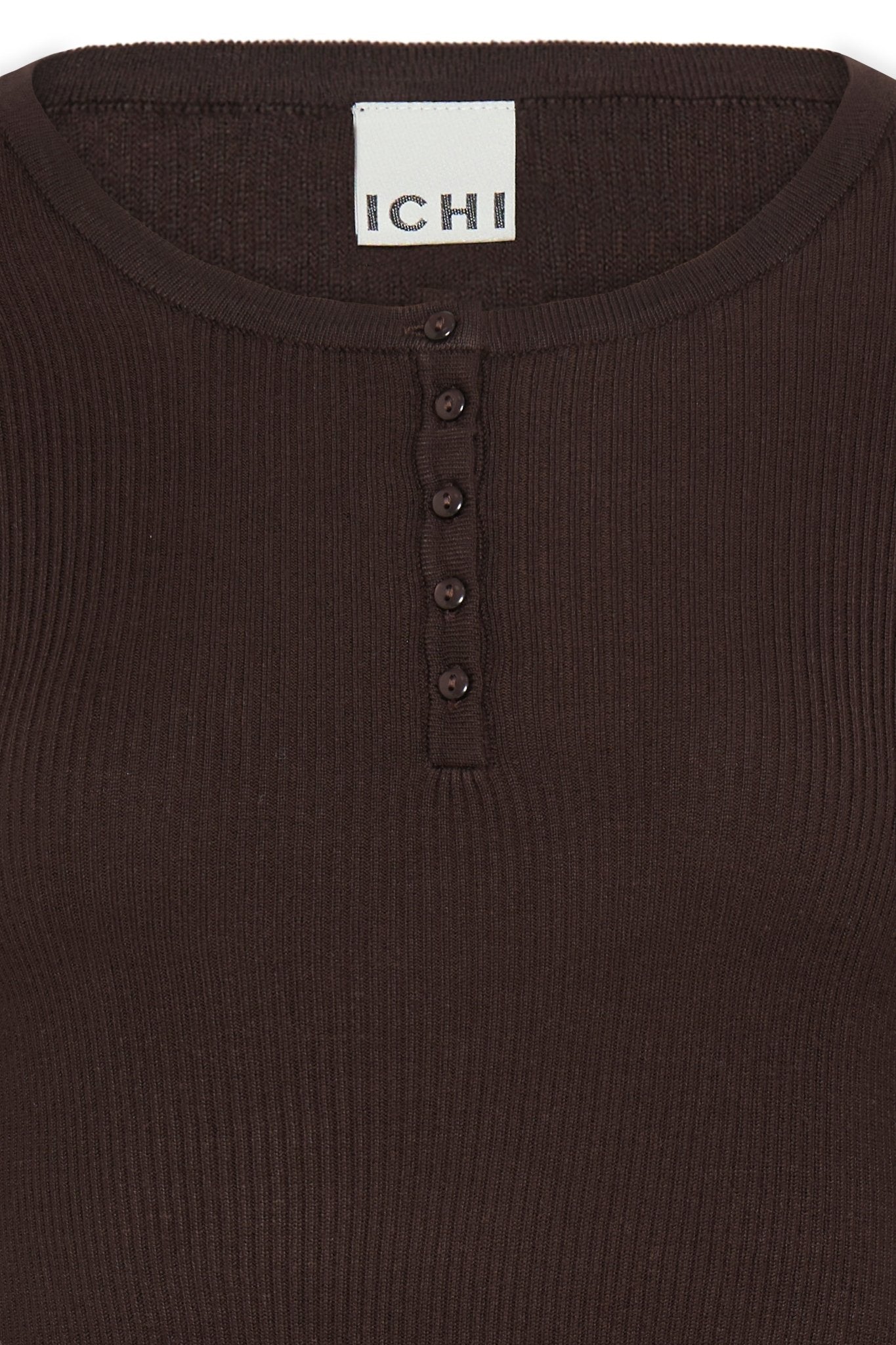 LULS RIB O-NECK LS BRUN ICHI (150) - LifeStyle Hedensted