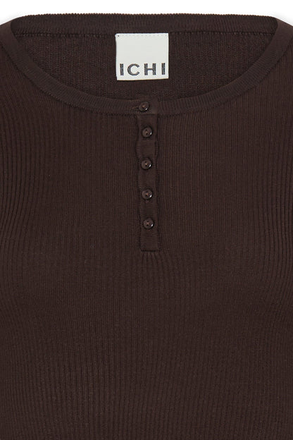 LULS RIB O-NECK LS BRUN ICHI (150) - LifeStyle Hedensted