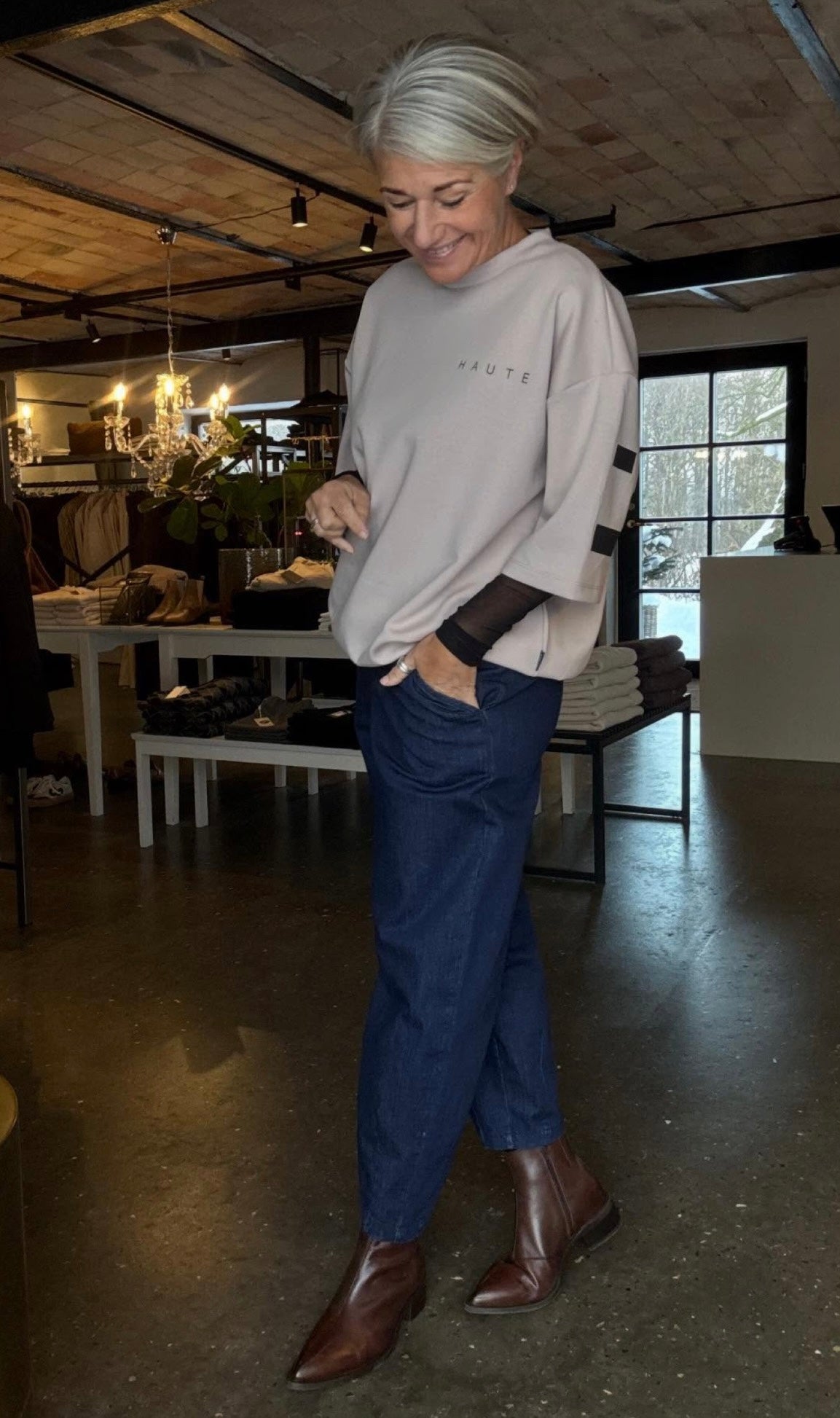 MAXI SPLIT SS LOGO SWEAT HL - LifeStyle Hedensted