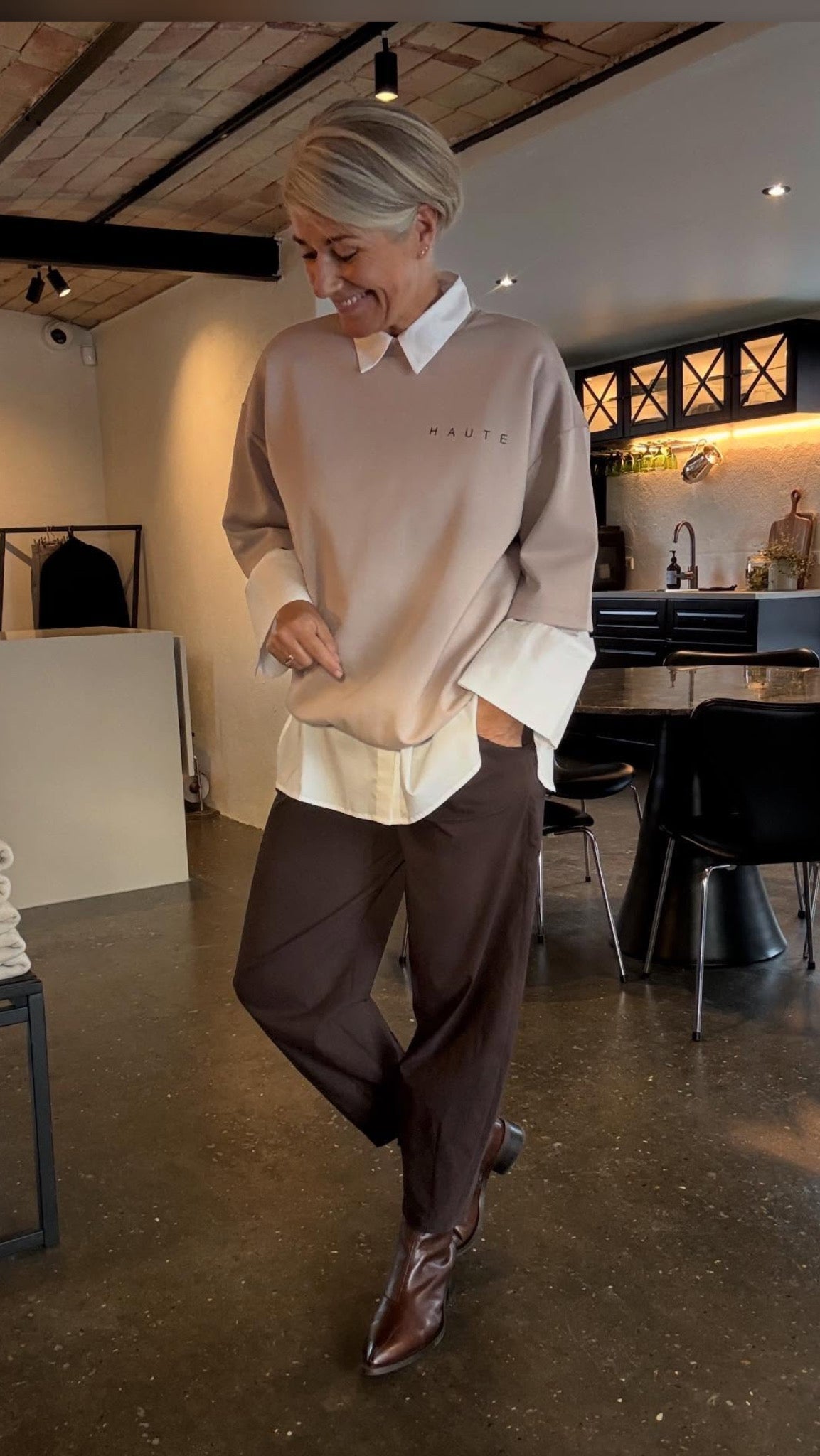 MAXI SPLIT SS LOGO SWEAT HL - LifeStyle Hedensted