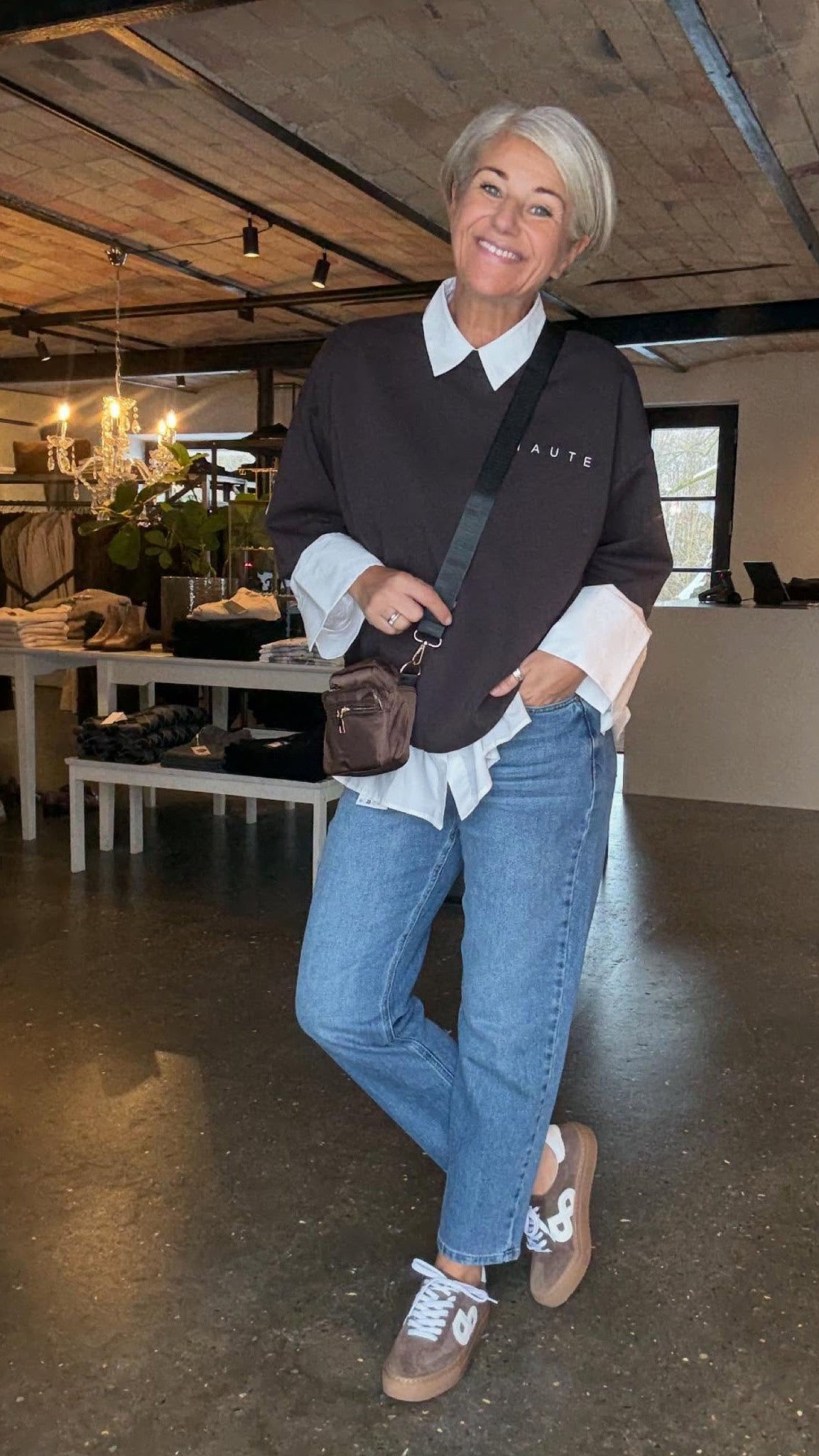 MAXI SPLIT SS LOGO SWEAT HL - LifeStyle Hedensted