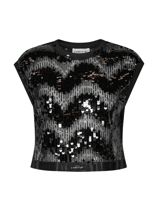 MIRROR SEQUIN CROP TOP HL (116) - LifeStyle Hedensted