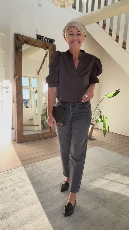 ROELLA POPLIN BLOUSE NEO NOIR