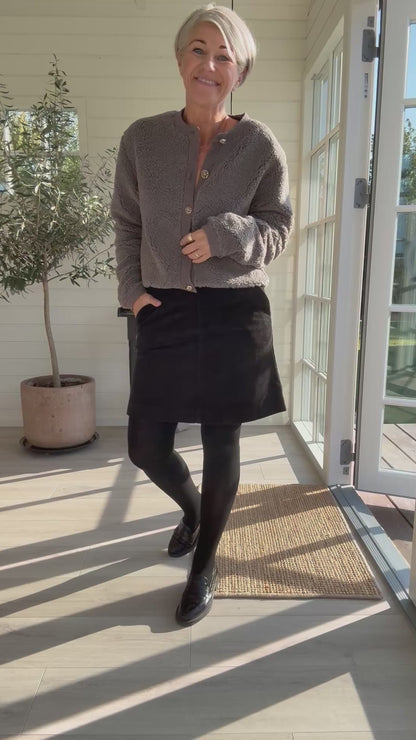LIMO FLUFFY KNIT CARDIGAN