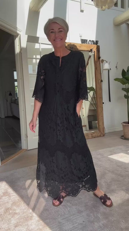 CURVEY LACE HEM PLACKET KJOLE HL